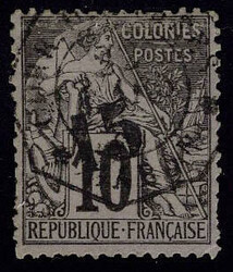 N° 6, 15 sur 10c noir sur lilas, qq dents irrégulières, T.B. ...