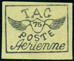 N° 10c, 75c, TAG noir s/gris, SUPERBE, signé Calves
