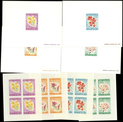 N° 160/63, Série Fleurs en mini feuillets de 4 séries ...