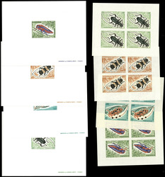 N° 270/72 + PA 118, Série Insectes mini feuillets de 4 séries ND + ...