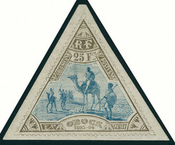 N° 63, 25f bistre et bleu, T.B