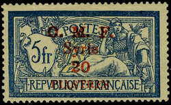 N° 30, 20P s/5F surcharge carmin, TB, signé