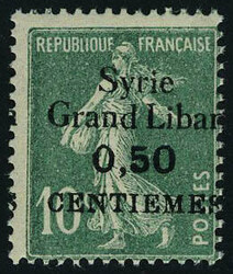 N° 90b, erreur de valeur 0.50 sur 10c vert Semeuse, T.B