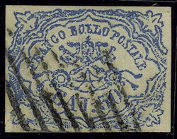N° 10A, 50baj bleu, impression défectueuse de 1864, superbe, signé ...