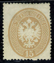 N° 22, 15 soldi brun, dentelé 14, TB, Sassone N° 40