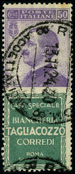 50c Victor Emmanuel avec Pub Tagliacozzo, TB - Sassone publicitaire 17
