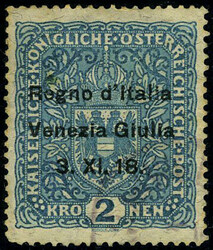 N° 15, 2k bleu s/azuré avec fils de soie, TB, signé Brun - Sassone ...