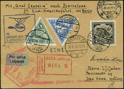 Zeppelin 3é SAF 1933 au verso arrivée Barcelone 3 jul 33, T.B