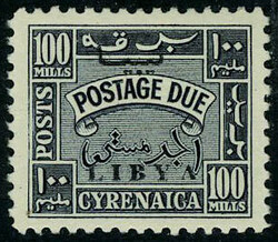 2912010: 英國佔領區-Cyrenaica - Postage due stamps