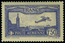 N° 6, 1F50, les 3 couleurs différentes, bleu, outremer et outremer ...