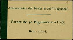 N° 111-C1, 5c vert Type Blanc, carnet de 40 figurine, prix : 2f05, TB