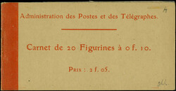 N° 135-C1, 10c rouge Semeuse camée chiffres maigres, carnet de 20 ...