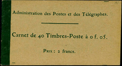 N° 137-C3, 5c vert Semeuse camée, carnet de 40 timbres, prix : 2 ...