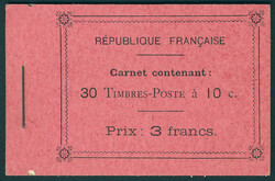 N° 138-C9, 10c rouge Semeuse, carnet de 30t, tous avec gomme lisse, ...