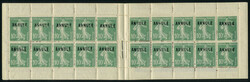 N° 159-CA1, 10c Semeuse vert, carnet de 10, S28, surchargé ANNULE, ...