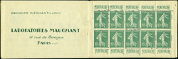 N° 188-C1, 10c vert avec bandelette Minéraline, carnet complet de ...