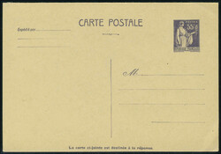 N° 363 CPRP1, type Paix, carte postale à 55c violet avec réponse ...