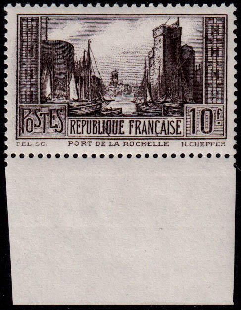 N° 261B, 10F La Rochelle, brun-noir, BdF, signé Calves et Brun