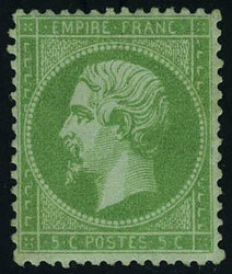 N° 20, 5c vert bien centré, très frais T.B 10% discount for unsold ...