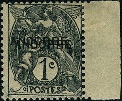 N°2a. 1c Type Blanc, double surcharge. Léger aminci, sinon T.B. ...