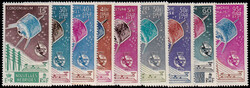 1965, centenaire de l'UIT, la série complète de 9 valeurs, T.B. ...