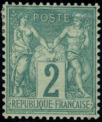 N° 62, 2c vert, excellent centrage, superbe, signé Brun 10% ...