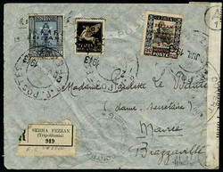 N° 7 + 19 + PA N° 3, les 3 valeurs sur LR de Sebha 20 juil 43, pour ...