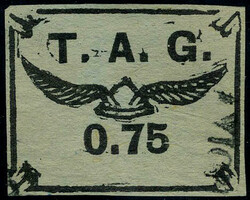 N° 4, 75c noir s/bleuté, TB