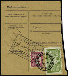 N° 163, 170, sur récépissé de mandat carte colonial, càd ...