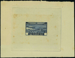 N° 34, vue de Rabat, poinçon d'atelier bleu foncé sans la valeur, ...