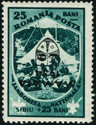 N°476A. 25+25 Vert Jamborée Mamaia 1934. Surcharge renversée. T.B. ...