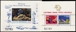 N° 113 + 113a. Les 2 Blocs Centenaire de l'UPU. T.B 10% discount for ...