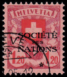 N° 58a, 1.20 Société des Nations, variété HFLVETIA, TB, cat. ...