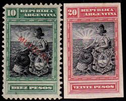 N°117. 10c Vert surchargé Muestra + n°122 Tirage s/carton Non ...