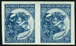 N° 511, 20c tête de boeuf, paire horizontale ND, T.B