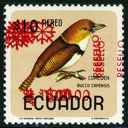 1s sur 10s Oiseaux Michel N° 1436, triple surcharge rouge, T.B. ...