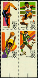 N° 99/102, J.O. de Los Angeles 1984, Bloc de 4 Non-dentelé en bas, ...