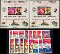 N° 785/9 + PA 402/4 + bloc Scoutisme, l'ensemble dentelé + ND, ...