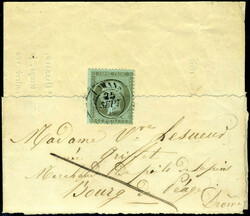 N° 19, 1c obl. de Romans du 25 Sep 65 s/bande d'imprimé, TB 10% ...