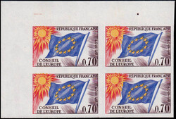 N° 27/35, la série Conseil de l'Europe, blocs de 4, non dentelés, ...