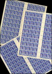 N° 8/10, les 3 valeurs PAIX, feuilles de 100 ex., TB - Photo WEB