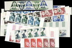 N°427/436, la série Jules Verne. Bande de 5 essais de couleur, TB ( ...