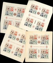 N° 3A/B + 4A/B, Les 4 Blocs Croix-Rouge oblitérés avec gomme, TB - ...