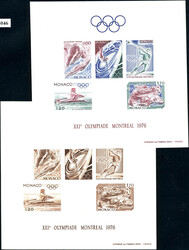 N° 11, Bloc JO Montréal 1976, Epreuve de luxe + Epreuve en brun ...