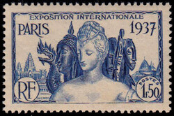 N° 32a, 1F50 EXPO 1937, sans le nom de la Colonie, TB - Photo Web