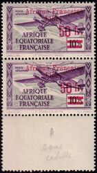 N° 21a, 50F/10F75, sans cédille au C, tenant à normal, TB - Photo ...
