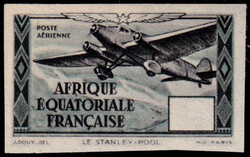 N° 41Ab, type Stanley-Pool noir et gris-vert, non dentelé, sans ...