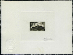 N° 197, 60F, Gare de Pointe Noire épreuve d'artiste en noir signée ...