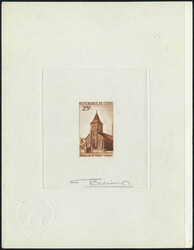 N° 251, 25F Eglise de Linzolo épreuve d'artiste en brun rouge ...