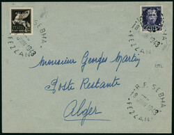 N°18, 0,50 s/50c violet, surcharge b, + PA N°1 s/Lettre, CàD RF ...